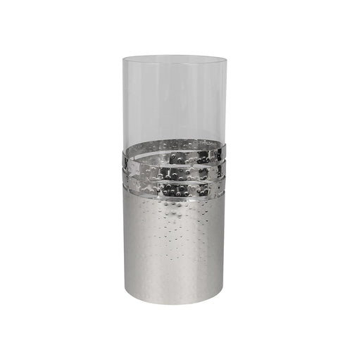 Dimple Ring Candle Holder - Silver